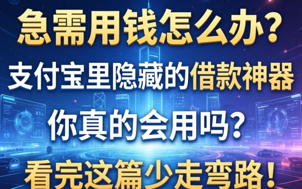 急需用钱怎么办？支付宝里隐藏的借款神器你真的会用吗？看完这篇少走弯路！