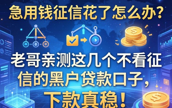 急用钱征信花了怎么办？老哥亲测这几个不看征信的黑户贷款口子，下款真稳！
