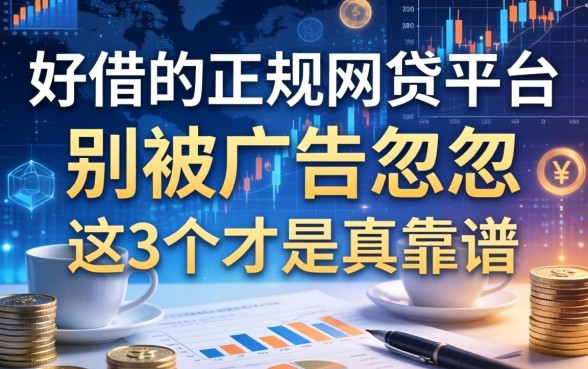 好借的正规网贷平台：别被广告忽悠，这3个才是真靠谱