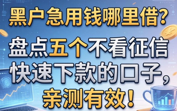 黑户急用钱哪里借？盘点五个不看征信快速下款的口子，亲测有效！