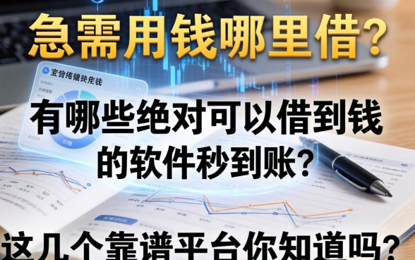 急需用钱哪里借？有哪些绝对可以借到钱的软件秒到账？这几个靠谱平台你知道吗？