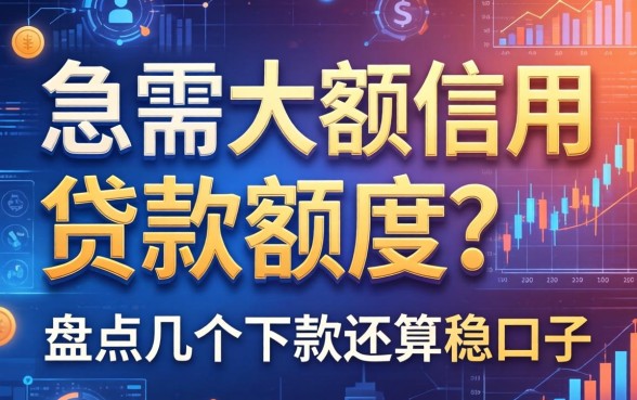 急需大额信用贷款额度？盘点几个下款还算稳的口子