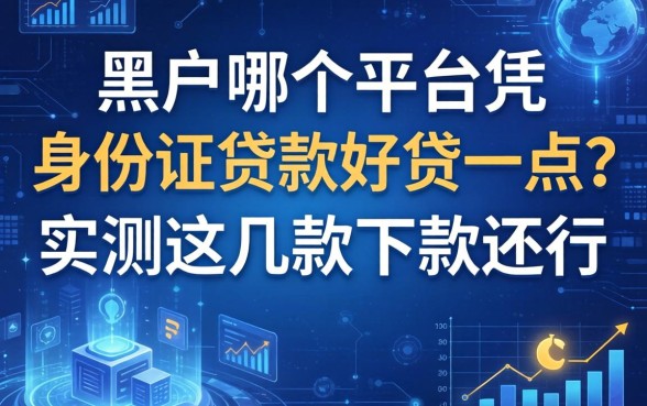 黑户哪个平台凭身份证贷款好贷一点？实测这几款下款还行