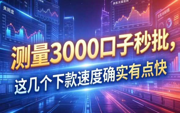 实测3000口子秒批，这几个下款速度确实有点快