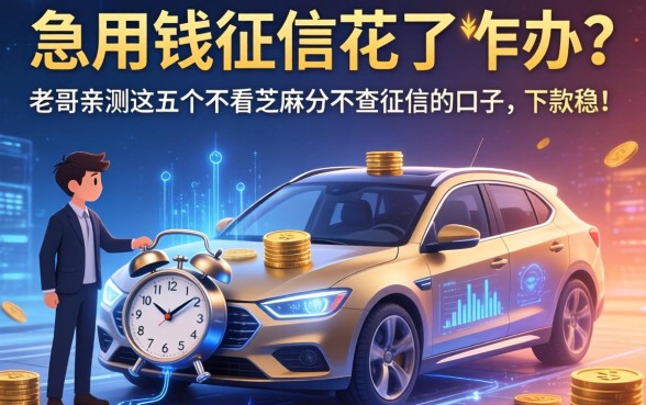 急用钱征信花了咋办？老哥亲测这五个不看芝麻分不查征信的口子，下款稳！