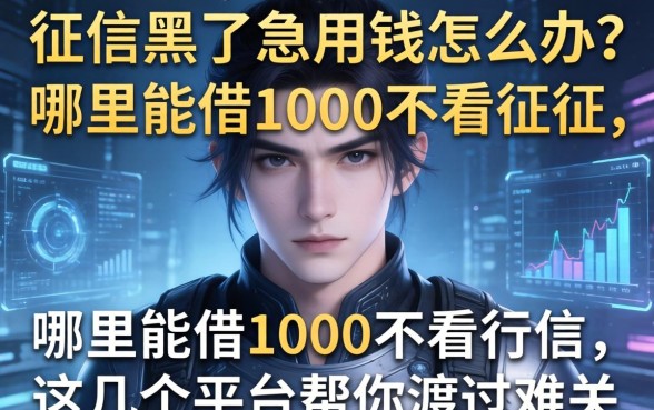 征信黑了急用钱怎么办？哪里能借1000不看征信，这几个平台帮你渡过难关