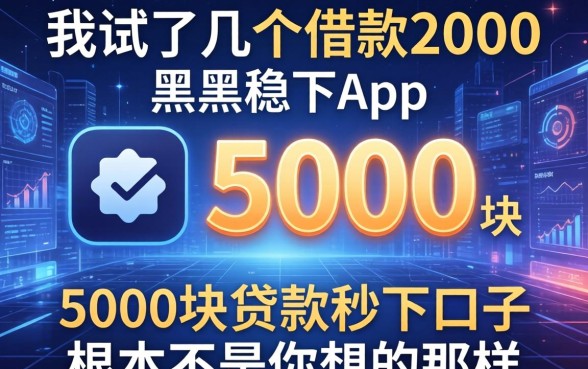 我试了几个借款2000的黑户稳下app，发现5000块贷款秒下口子根本不是你想的那样