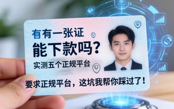 手里只有一张身份证能下款吗？实测五个正规平台，这坑我帮你踩过了！