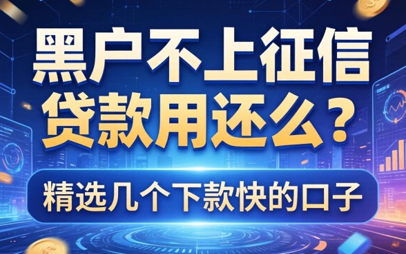 黑户不上征信的贷款用还么？精选几个下款快的口子