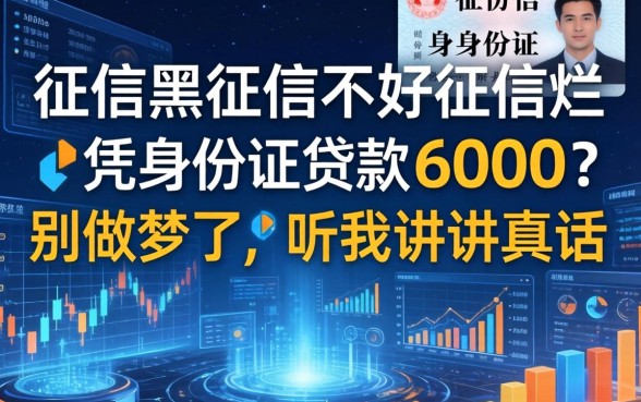 征信黑征信不好征信烂凭身份证贷款6000？别做梦了，听我讲讲真话