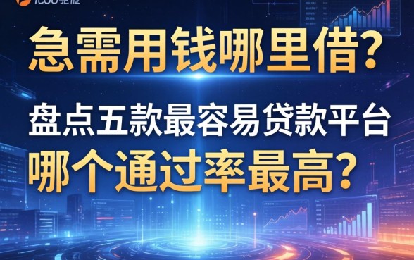 急需用钱哪里借？盘点五款最容易贷款平台，哪个通过率最高？