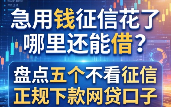 急用钱征信花了哪里还能借？盘点五个不看征信正规下款的网贷口子