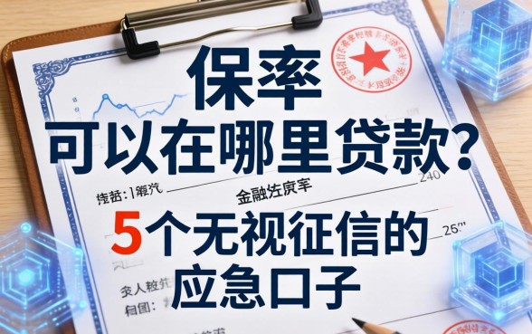 保单可以在哪里贷款？分享5个无视征信的应急口子