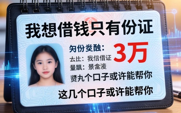 我想借钱只有身份证3万，这几个口子或许能帮你