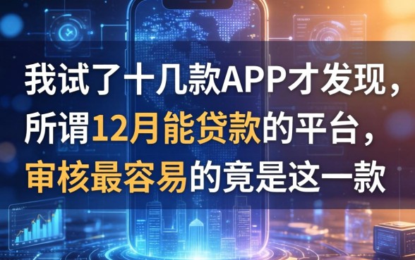 我试了十几款APP才发现，所谓12月能贷款的平台，审核最容易的竟是这一款