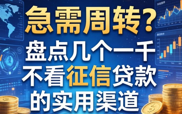 急需周转？盘点几个一千不看征信贷款的实用渠道