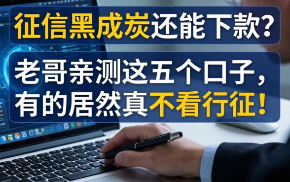 征信黑成炭还能下款？老哥亲测这五个口子，有的居然真不看征信！