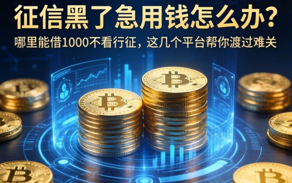 征信黑了急用钱怎么办？哪里能借1000不看征信，这几个平台帮你渡过难关