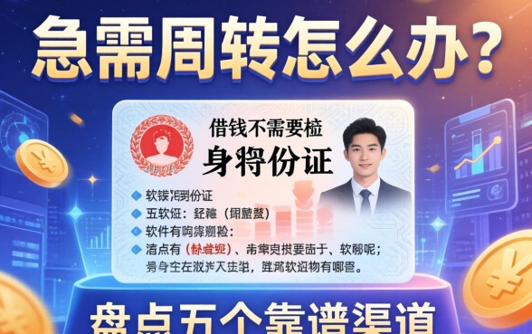 急需周转怎么办？借钱不需要身份证的软件有哪些呢？盘点五个靠谱渠道