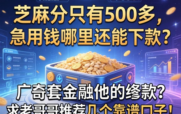 芝麻分只有500多，急用钱哪里还能下款？求老哥们推荐几个靠谱口子！