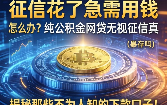 征信花了急需用钱怎么办？纯公积金网贷无视征信真的存在吗？揭秘那些不为人知的下款口子！