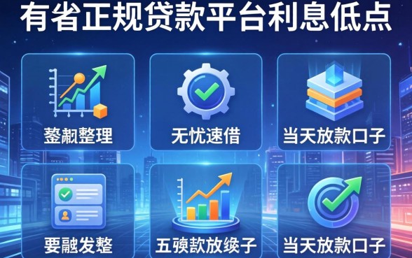 有哪些正规贷款平台利息低点，整理五个无忧速借当天放款的口子
