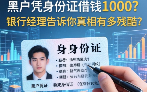 黑户凭身份证借钱1000？银行经理告诉你真相有多残酷