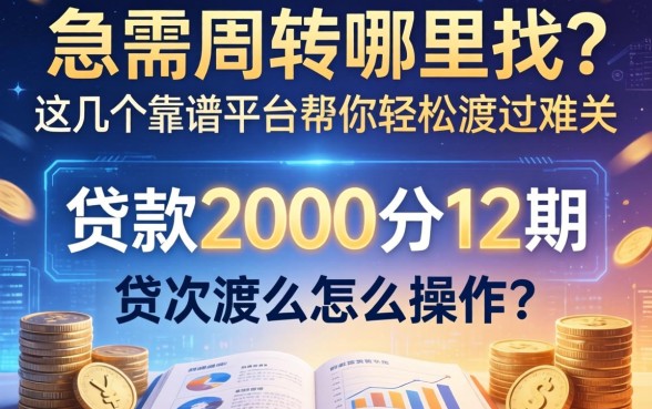 急需周转哪里找？贷款2000分12期怎么操作？这几个靠谱平台帮你轻松渡过难关