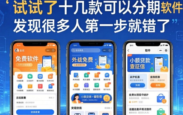 我试了十几款可以分期的软件免费和小额贷款不查征信的软件，发现很多人第一步就错了