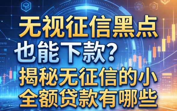无视征信黑户也能下款？揭秘无征信的小额贷款有哪些