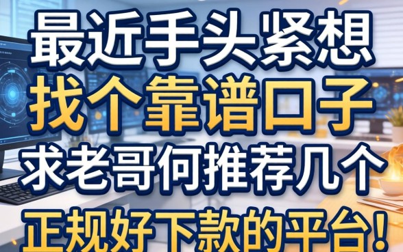 最近手头紧想找个靠谱口子，求老哥们推荐几个正规好下款的平台！