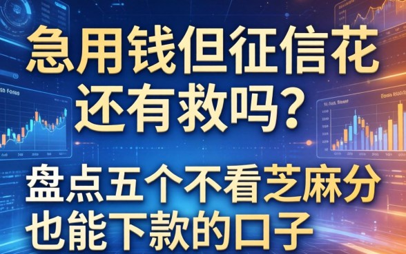 急用钱但征信花还有救吗？盘点五个不看芝麻分也能下款的口子