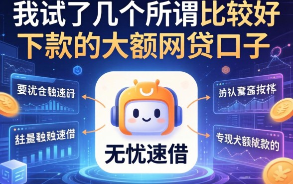 我试了几个所谓比较好下款的大额网贷口子，发现无忧速借当天放款的app并不像传闻中那么神