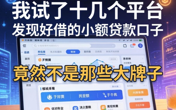 我试了十几个平台，发现好借的小额贷款口子竟然不是那些大牌子