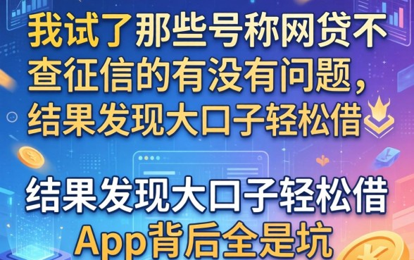 我试了那些号称网贷不查征信的有没有问题，结果发现大口子轻松借app背后全是坑