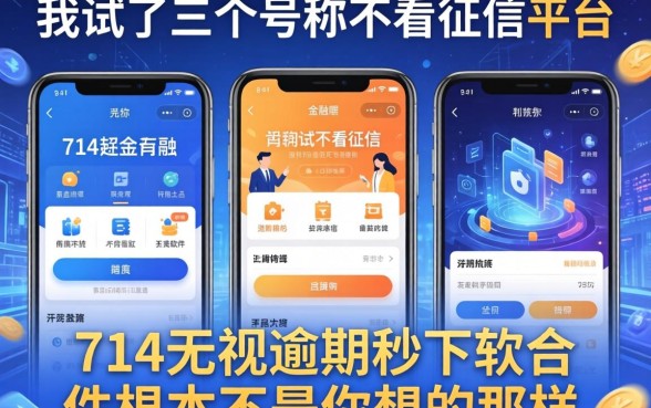 我试了三个号称不看征信的平台，发现714无视逾期秒下的软件根本不是你想的那样