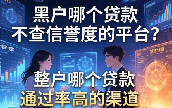 黑户哪个贷款不查信誉度的平台？整理两个通过率高的渠道
