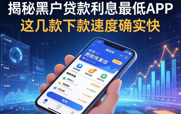 揭秘黑户贷款利息最低app，这几款下款速度确实快