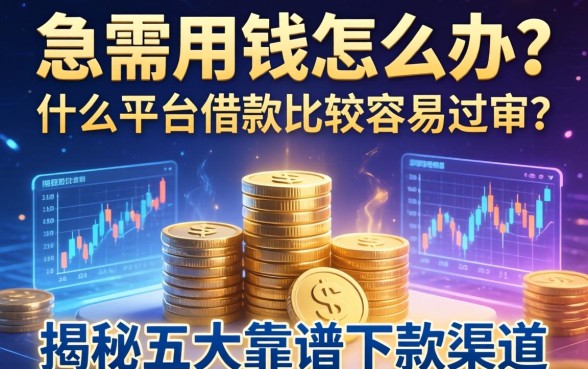 急需用钱怎么办？什么平台借款比较容易过审？揭秘五大靠谱下款渠道