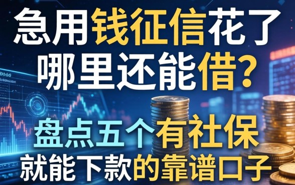 急用钱征信花了哪里还能借？盘点五个有社保就能下款的靠谱口子