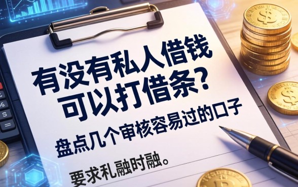 有没有私人借钱的可以打借条？盘点几个审核容易过的口子