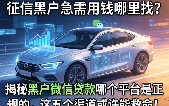 征信黑户急需用钱哪里找？揭秘黑户微信贷款哪个平台是正规的，这五个渠道或许能救命！