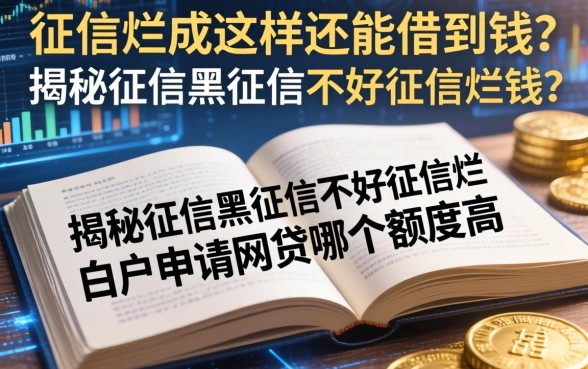 征信烂成这样还能借到钱？揭秘征信黑征信不好征信烂白户申请网贷哪个额度高