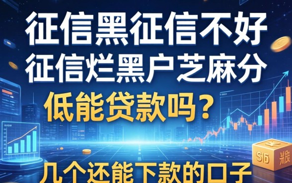 征信黑征信不好征信烂黑户芝麻分低能贷款吗？整理了几个还能下款的口子