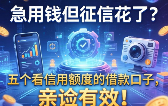 急用钱但征信花了？分享五个不看信用额度的借款口子，亲测有效！