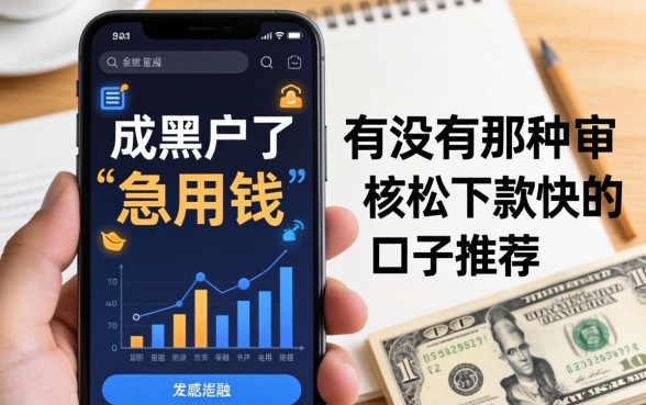 手机成黑户了急用钱，有没有那种审核松下款快的口子推荐？