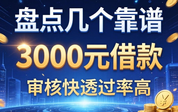 盘点几个靠谱的3000元借款的平台，审核快通过率高