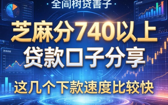 芝麻分740以上贷款口子分享，这几个下款速度比较快