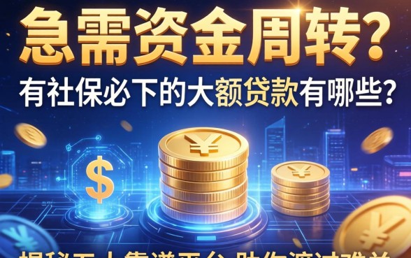 急需资金周转？有社保必下的大额贷款有哪些？揭秘五大靠谱平台助你渡过难关