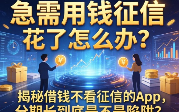 急需用钱征信花了怎么办？揭秘借钱不看征信的app，分期长到底是不是陷阱？
